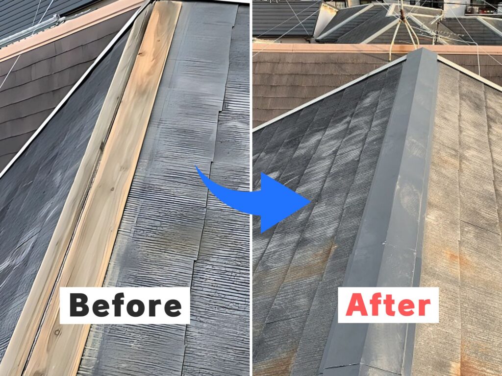 棟板金交換ビフォーアフター