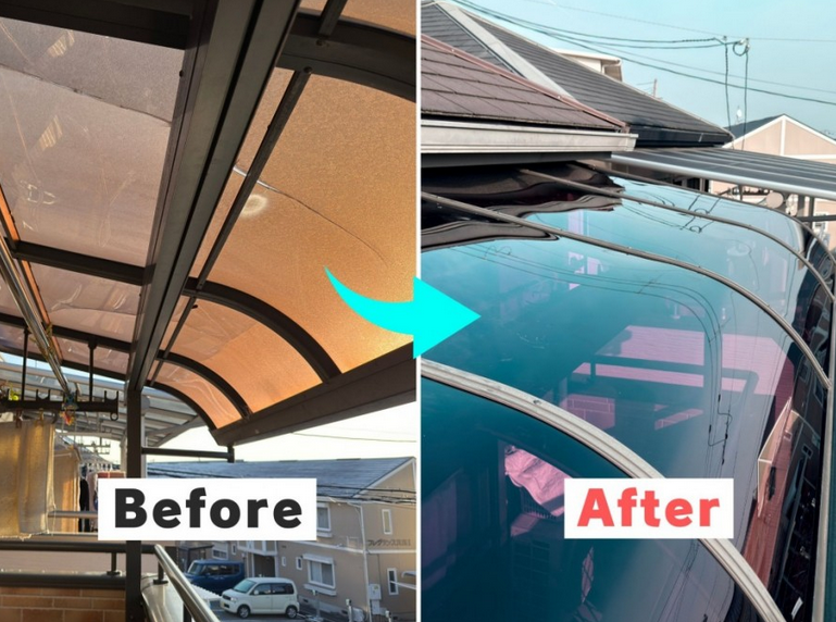 ベランダ屋根パネルの交換事例