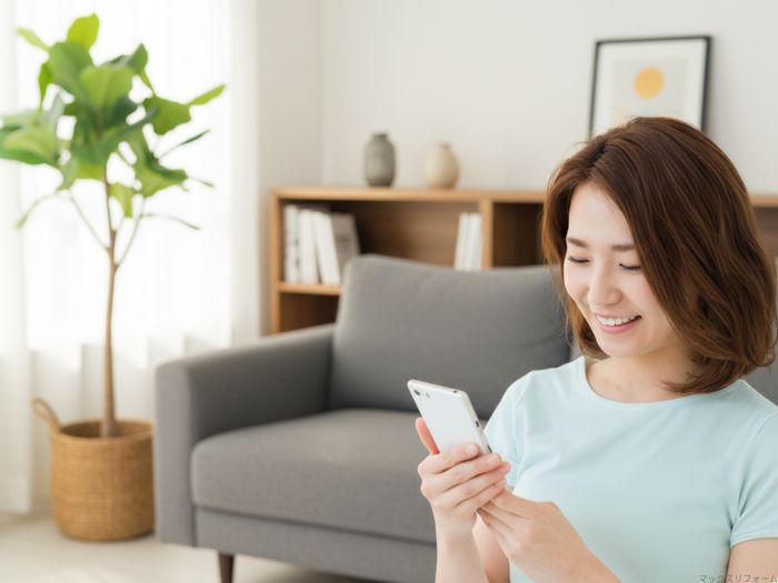 メールで問い合わせする様子