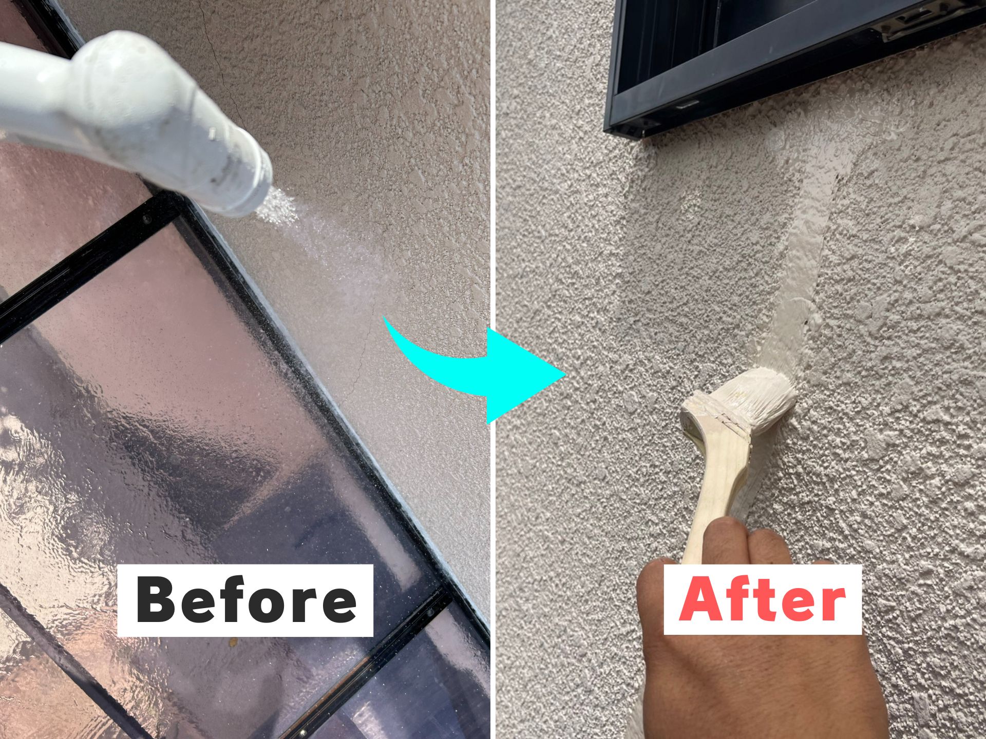 カーポート上部外壁の補修事例