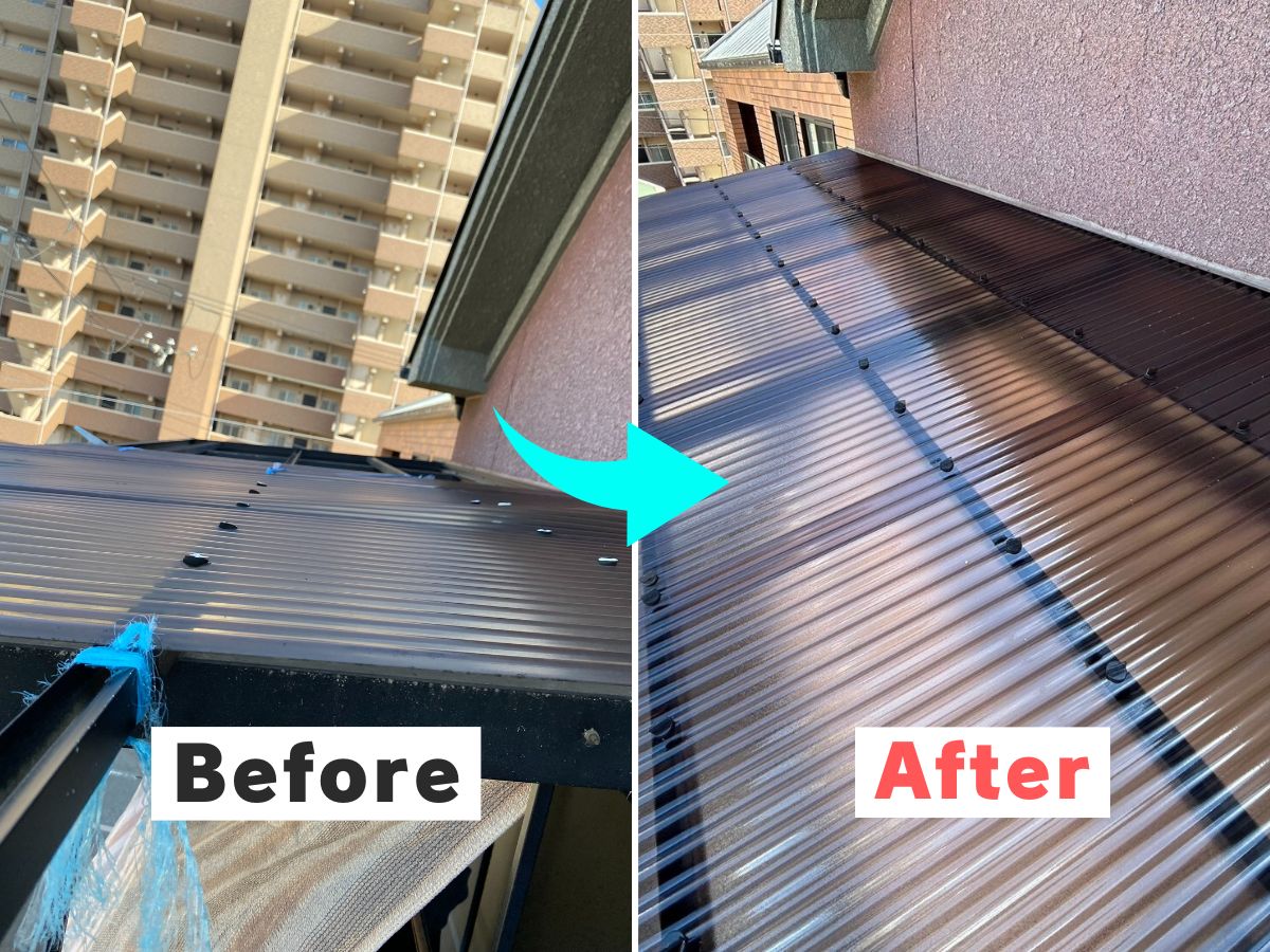 3階ベランダ屋根の交換事例