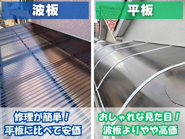 波板と平板の違い