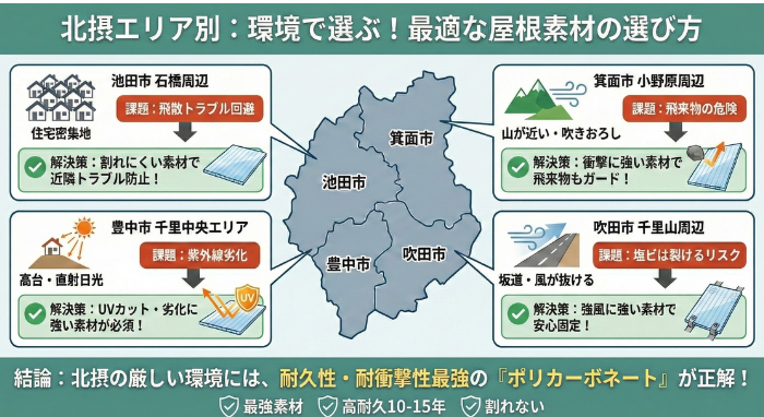 北摂エリア別・素材選びのポイント